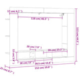 Tv Cabinet 152X22X113 Cm Engineered Wood