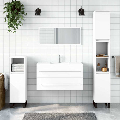 2 Piece Bathroom Furniture Set Engineered Wood