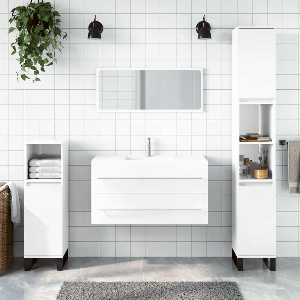 2 Piece Bathroom Furniture Set Engineered Wood