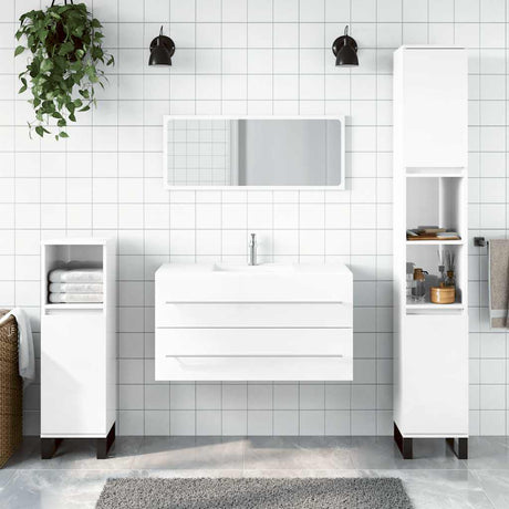 2 Piece Bathroom Furniture Set Engineered Wood