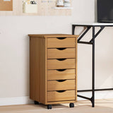 Rolling Cabinet With Drawers Moss Solid Wood Pine