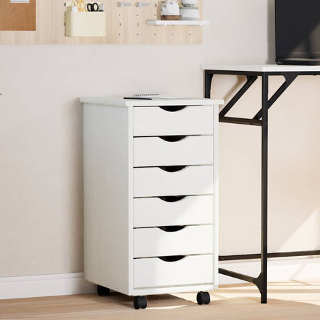 Rolling Cabinet With Drawers Moss Solid Wood Pine