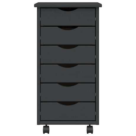 Rolling Cabinet With Drawers Moss Solid Wood Pine