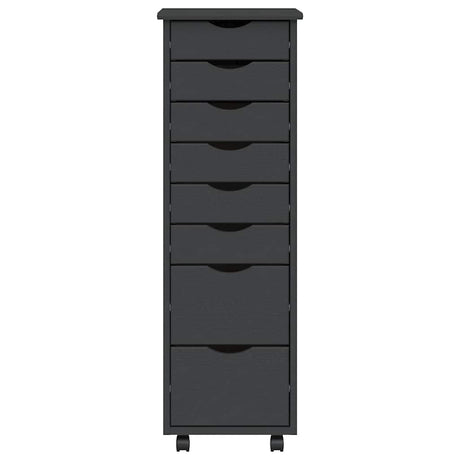 Rolling Cabinet With Drawers Moss Solid Wood Pine