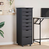 Rolling Cabinet With Drawers Moss Solid Wood Pine