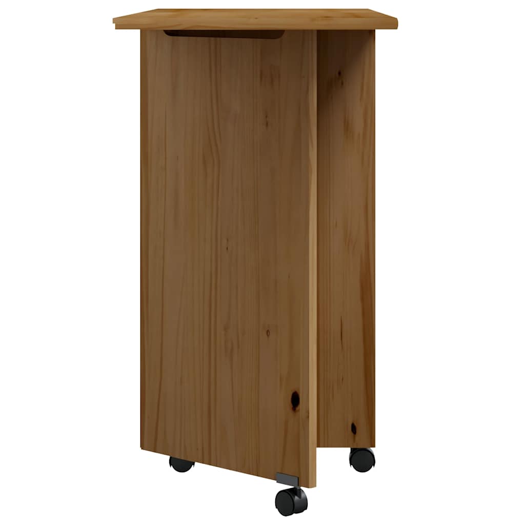 Rolling Cabinet With Desk Moss Solid Wood Pine