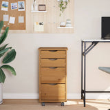 Rolling Cabinet With Drawers Moss Solid Wood Pine