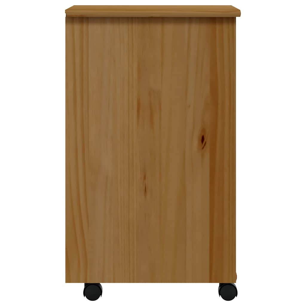 Rolling Cabinet With Drawers Moss Solid Wood Pine