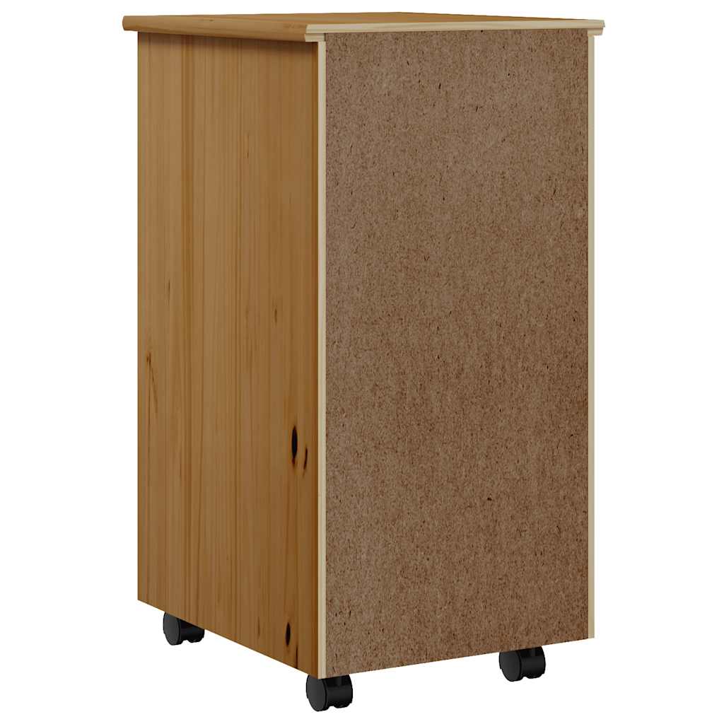 Rolling Cabinet With Drawers Moss Solid Wood Pine
