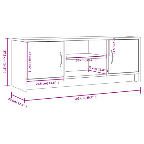 Tv Cabinet 102X30X37.5 Cm Engineered Wood