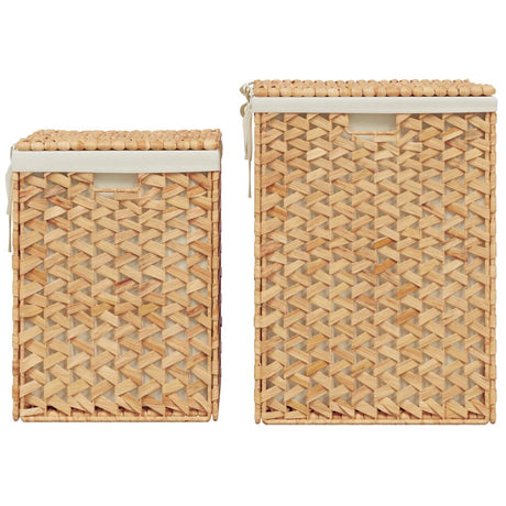 Laundry Baskets 2 Pcs Water Hyacinth