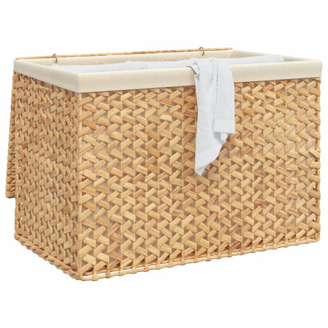 Laundry Basket With 3 Sections 75X42.5X52 Cm Water Hyacinth