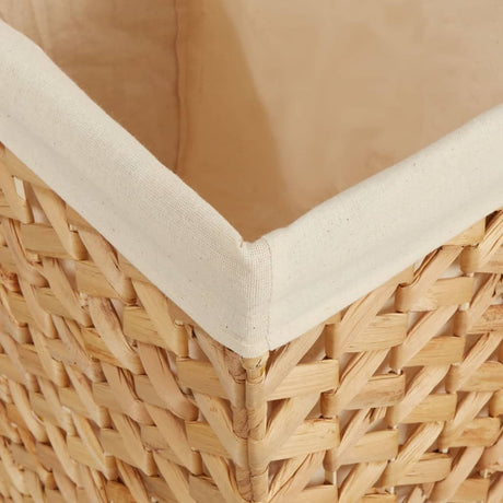 Laundry Basket With 3 Sections 75X42.5X52 Cm Water Hyacinth