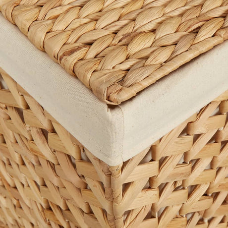 Laundry Basket With 3 Sections 75X42.5X52 Cm Water Hyacinth
