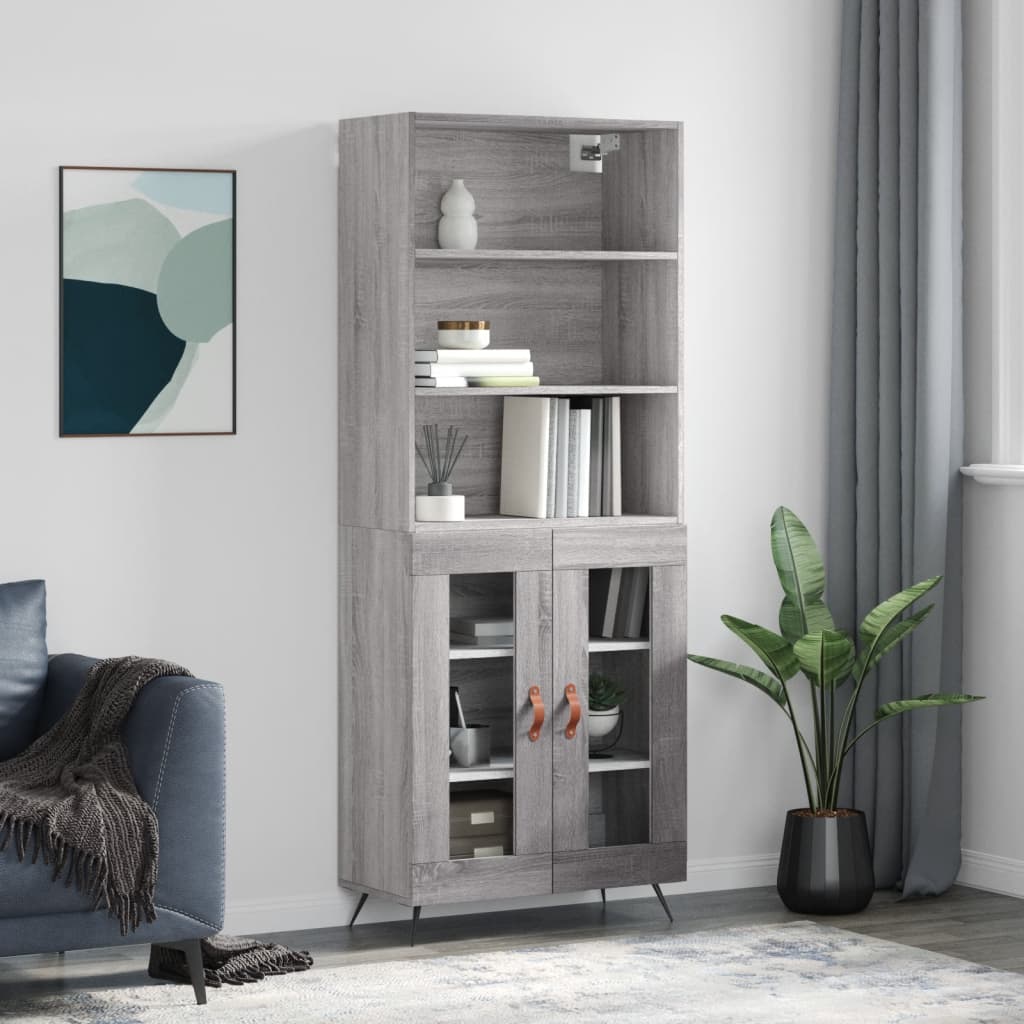 Highboard 69.5X34X180 Cm Engineered Wood