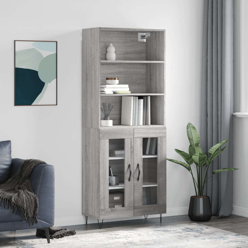 Highboard 69.5X34X180 Cm Engineered Wood