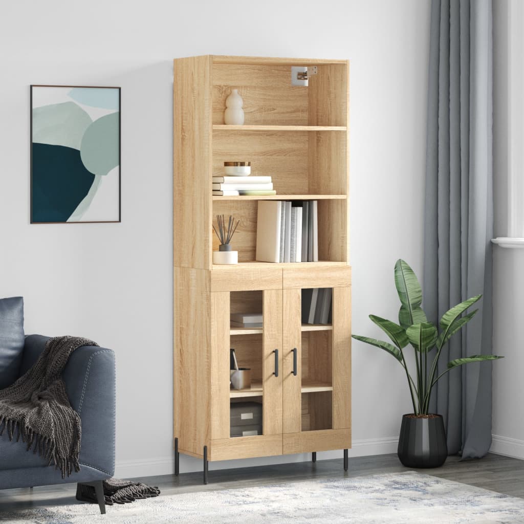 Highboard 69.5X34X180 Cm Engineered Wood