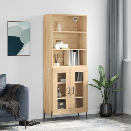 Highboard 69.5X34X180 Cm Engineered Wood