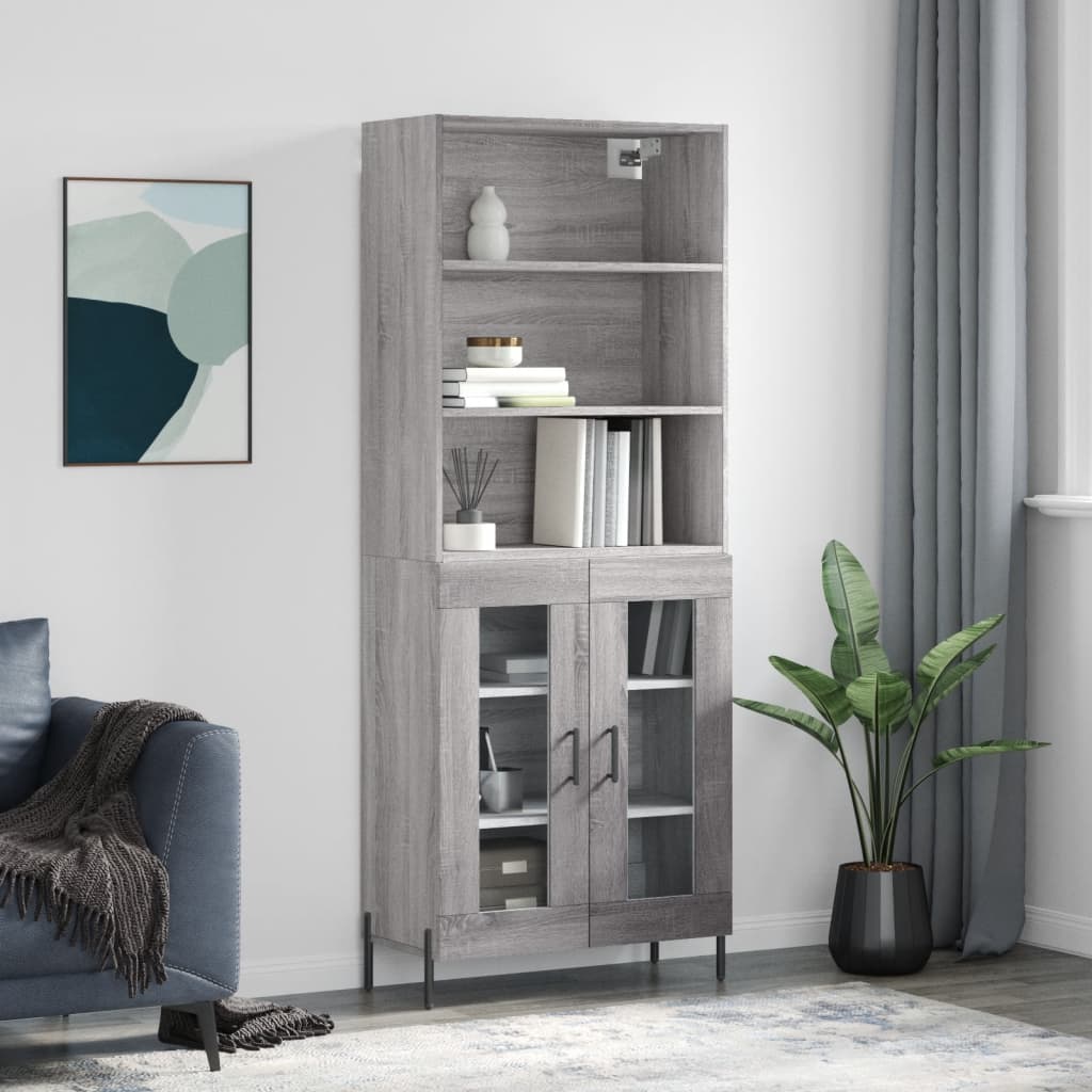 Highboard 69.5X34X180 Cm Engineered Wood