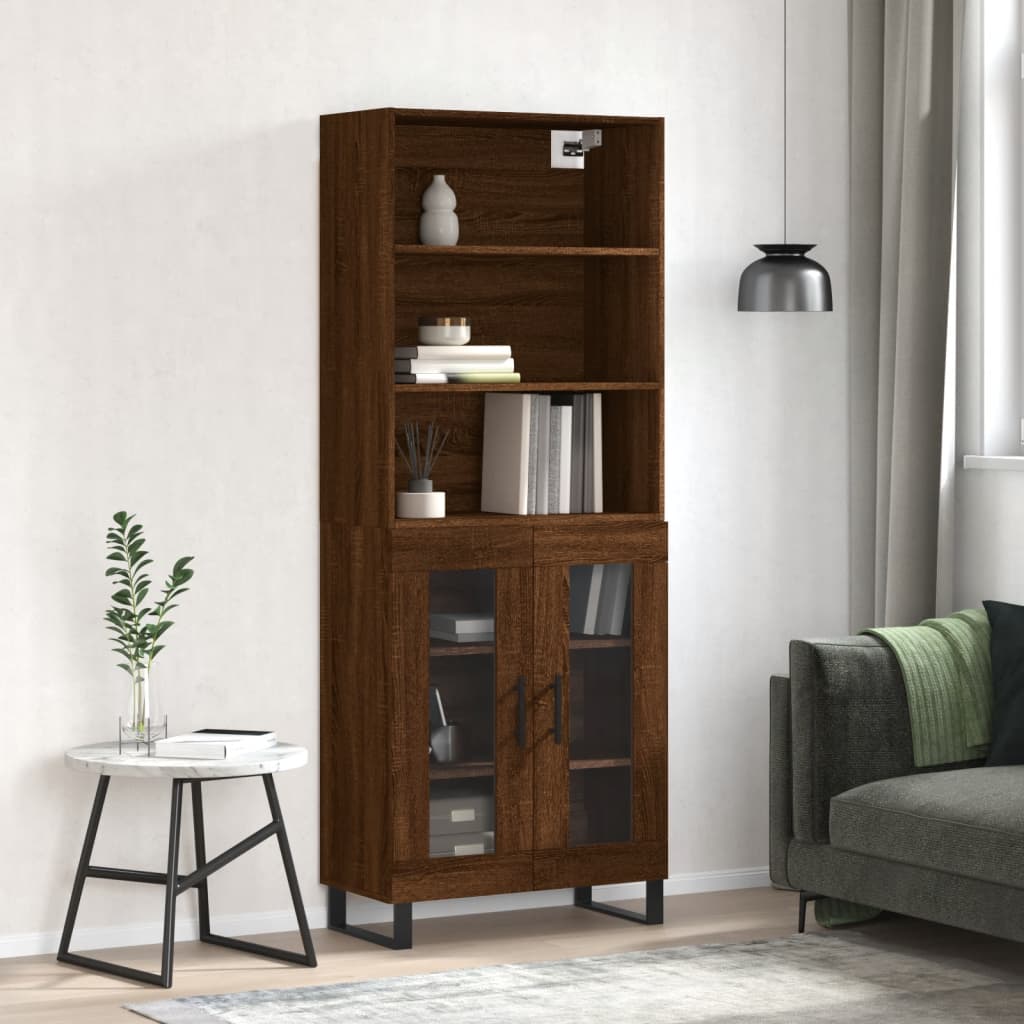 Highboard 69.5X34X180 Cm Engineered Wood