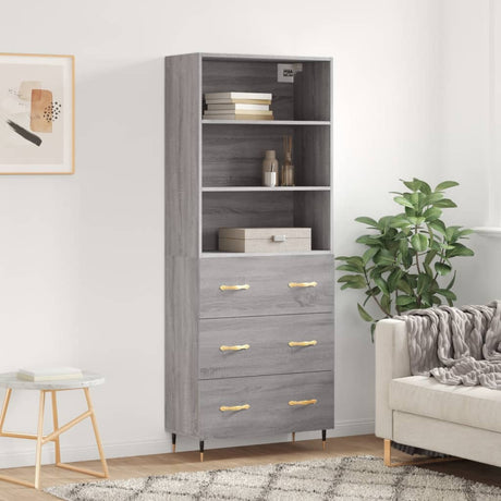 Highboard 69.5X34X180 Cm Engineered Wood