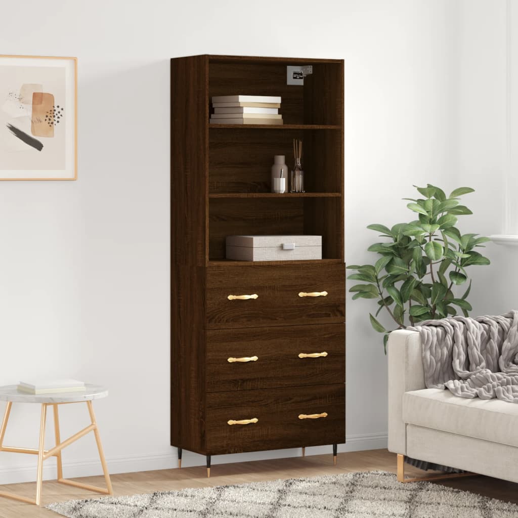 Highboard 69.5X34X180 Cm Engineered Wood