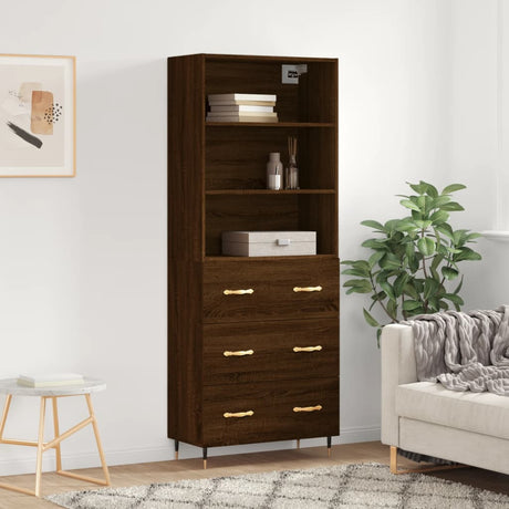 Highboard 69.5X34X180 Cm Engineered Wood