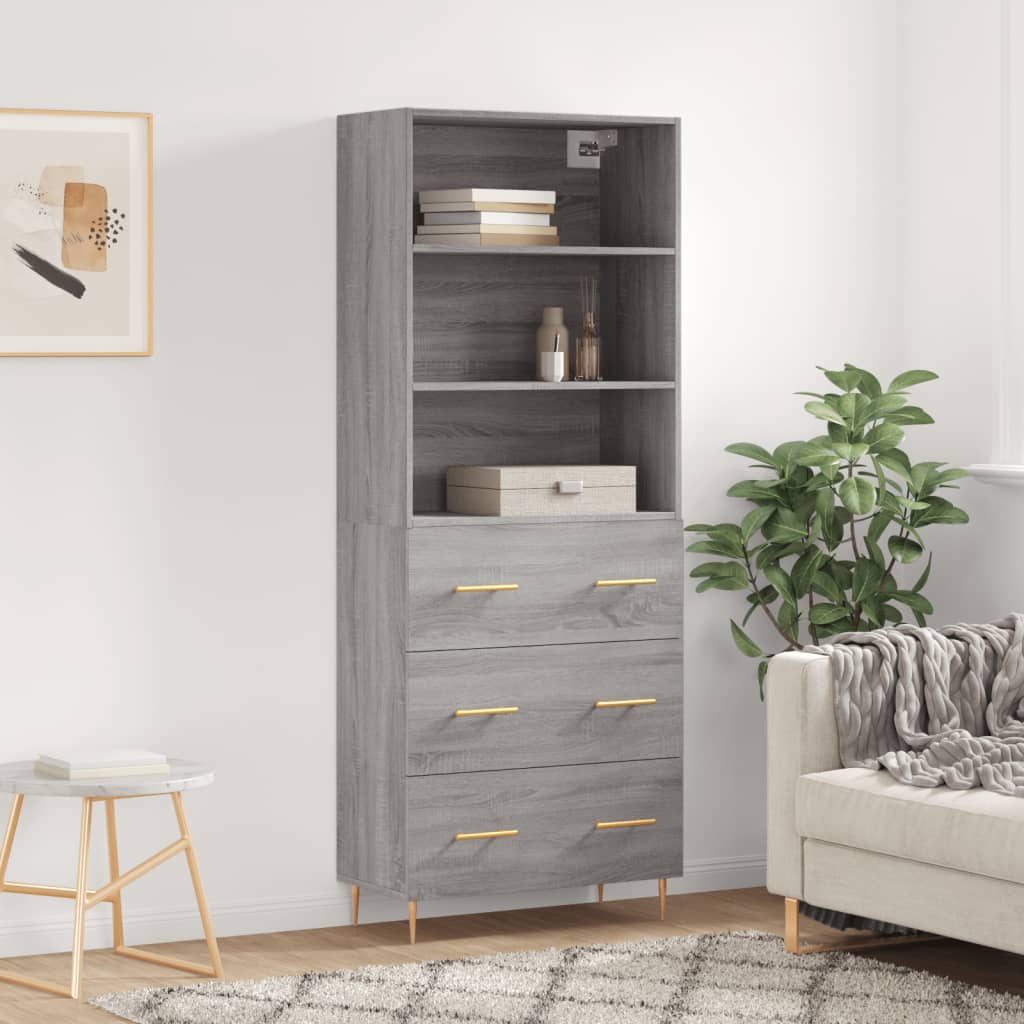 Highboard 69.5X34X180 Cm Engineered Wood