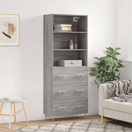 Highboard 69.5X34X180 Cm Engineered Wood