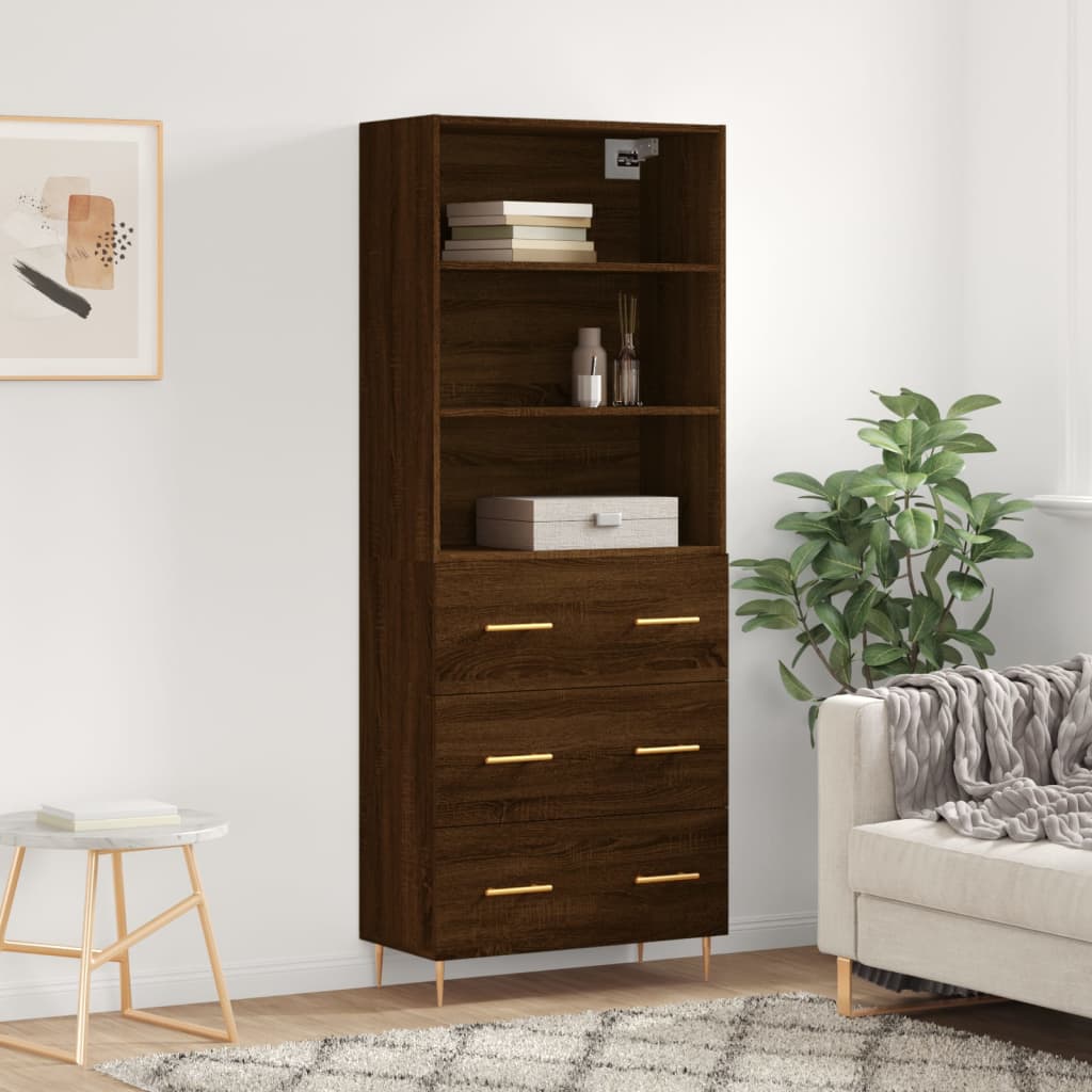 Highboard 69.5X34X180 Cm Engineered Wood