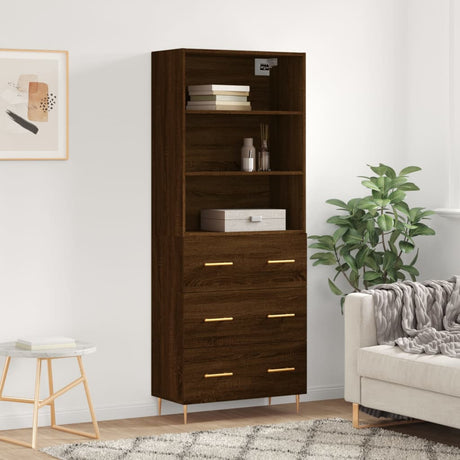 Highboard 69.5X34X180 Cm Engineered Wood