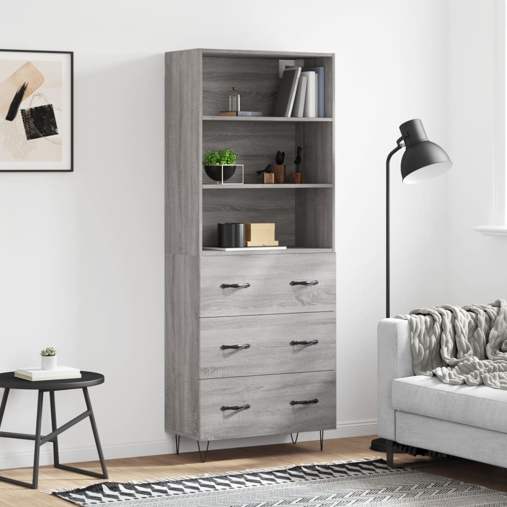 Highboard 69.5X34X180 Cm Engineered Wood
