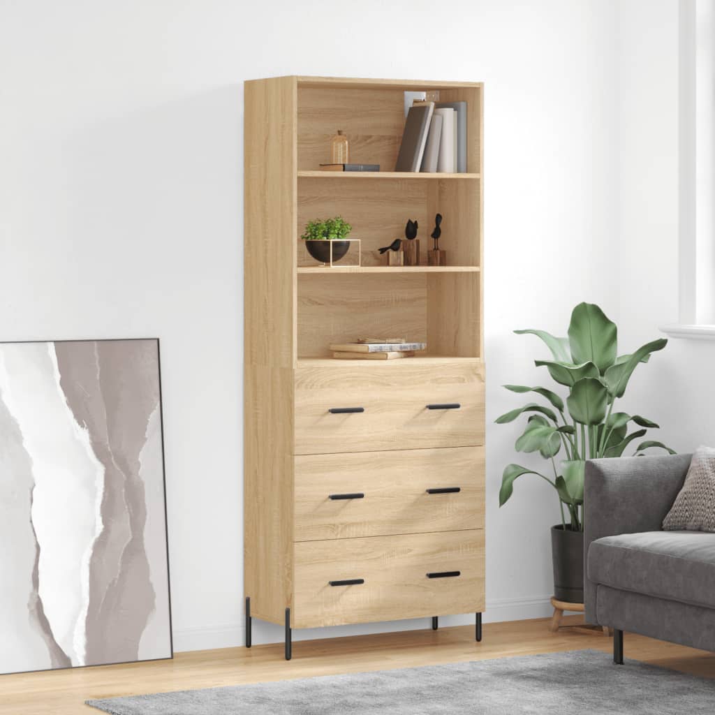 Highboard 69.5X34X180 Cm Engineered Wood