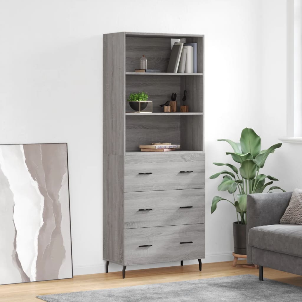 Highboard 69.5X34X180 Cm Engineered Wood
