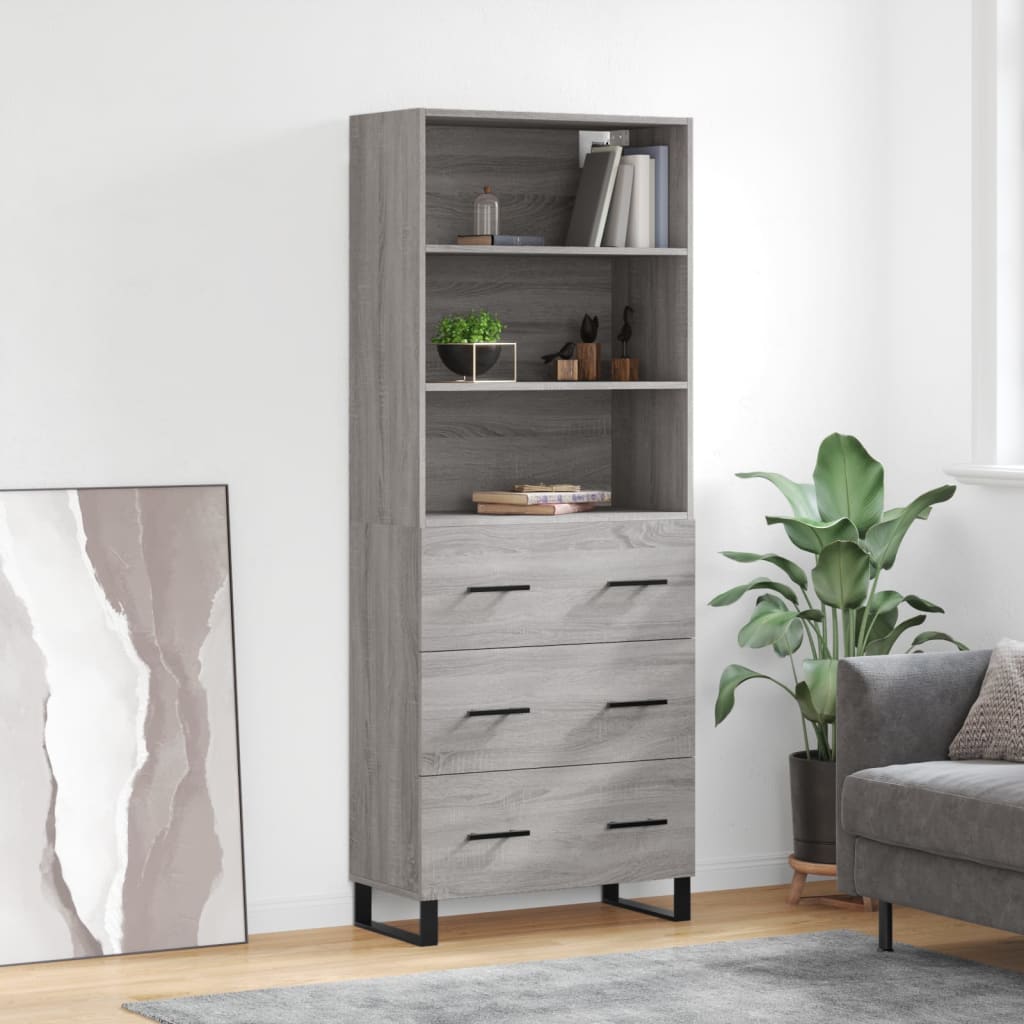Highboard 69.5X34X180 Cm Engineered Wood