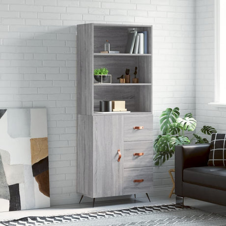 Highboard 69.5X34X180 Cm Engineered Wood