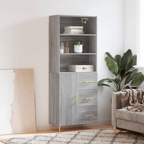 Highboard 69.5X34X180 Cm Engineered Wood