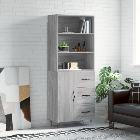Highboard 69.5X34X180 Cm Engineered Wood