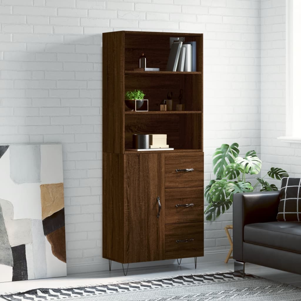 Highboard 69.5X34X180 Cm Engineered Wood