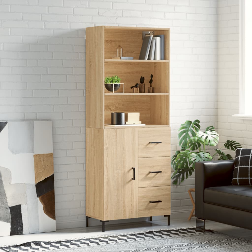 Highboard 69.5X34X180 Cm Engineered Wood