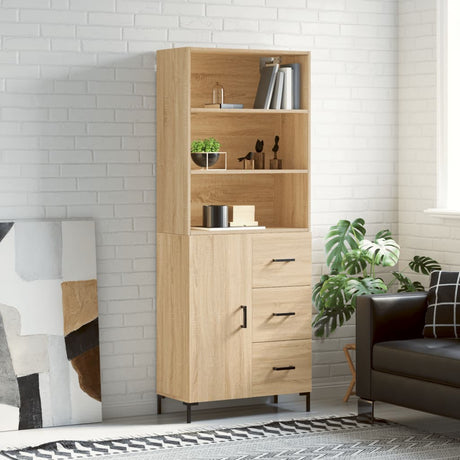 Highboard 69.5X34X180 Cm Engineered Wood