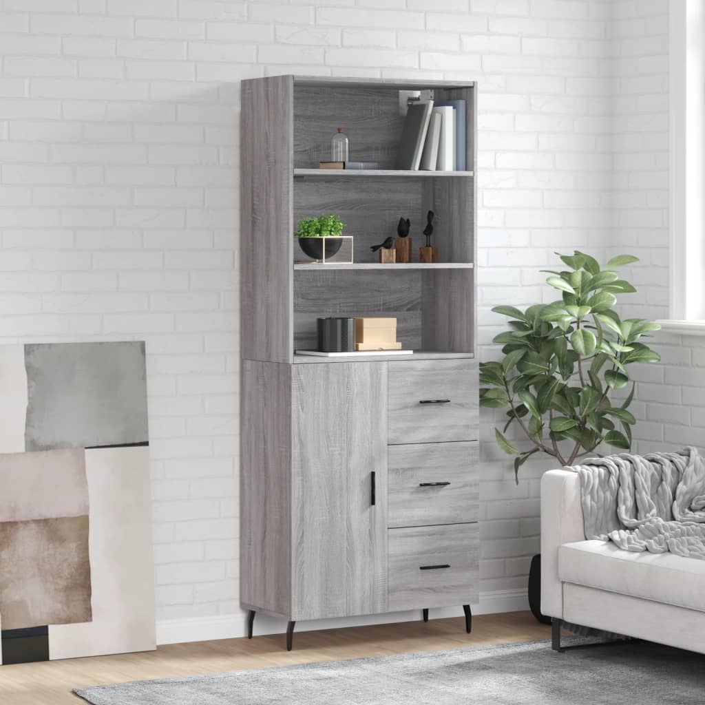 Highboard 69.5X34X180 Cm Engineered Wood