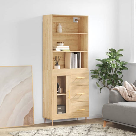 Highboard 69.5X34X180 Cm Engineered Wood