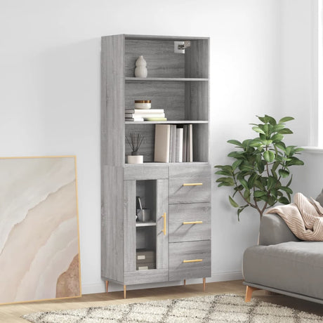 Highboard 69.5X34X180 Cm Engineered Wood