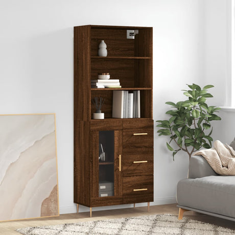 Highboard 69.5X34X180 Cm Engineered Wood
