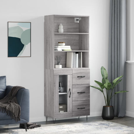 Highboard 69.5X34X180 Cm Engineered Wood