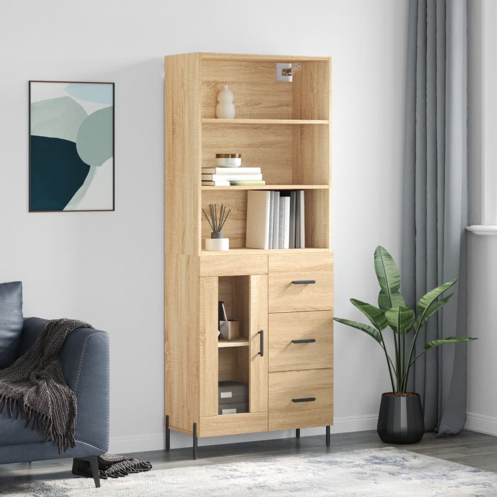 Highboard 69.5X34X180 Cm Engineered Wood