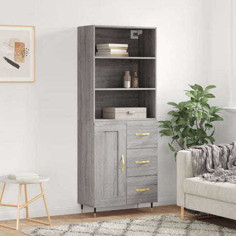 Highboard 69.5X34X180 Cm Engineered Wood