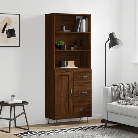 Highboard 69.5X34X180 Cm Engineered Wood