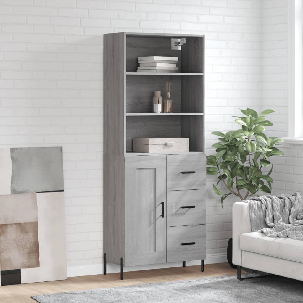Highboard 69.5X34X180 Cm Engineered Wood